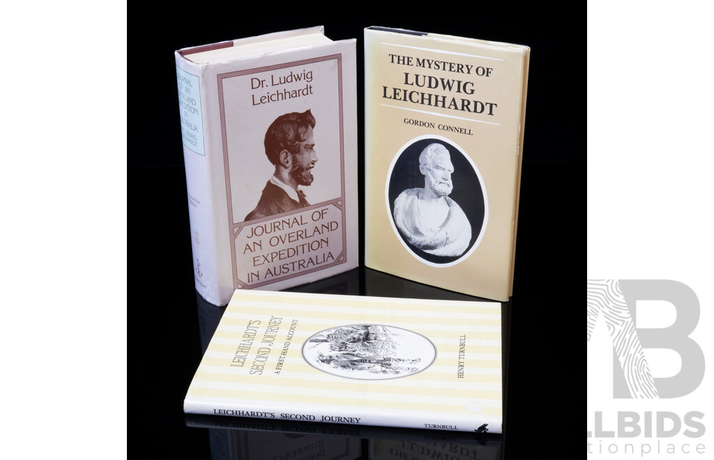 Three Books Relating to Ludwig Leichhardt Comprising Journal of an Overland Expedition in Australia, Doubleday Facsimile Hardcover with Dust Jacket Edition, and Two Others