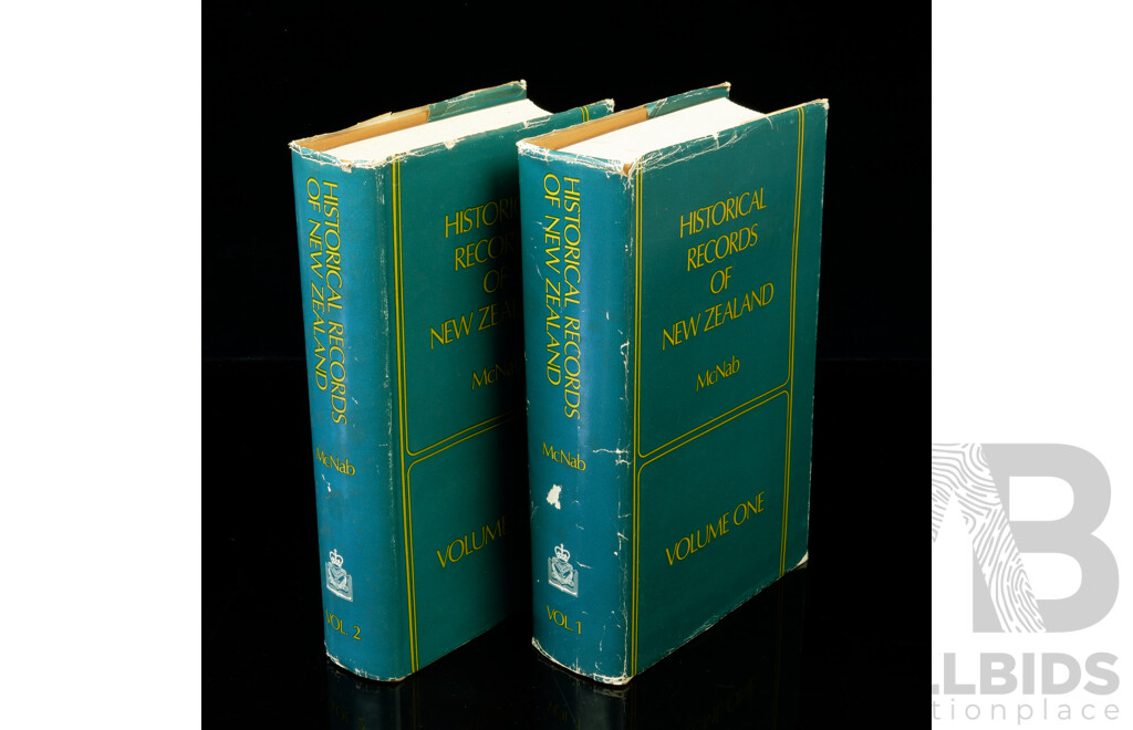 Historical Records of New Zealand, Robert Mcnab, Government Printer, Wellington, 1914, Two Volumes Hardcover Set with Dust Jackets