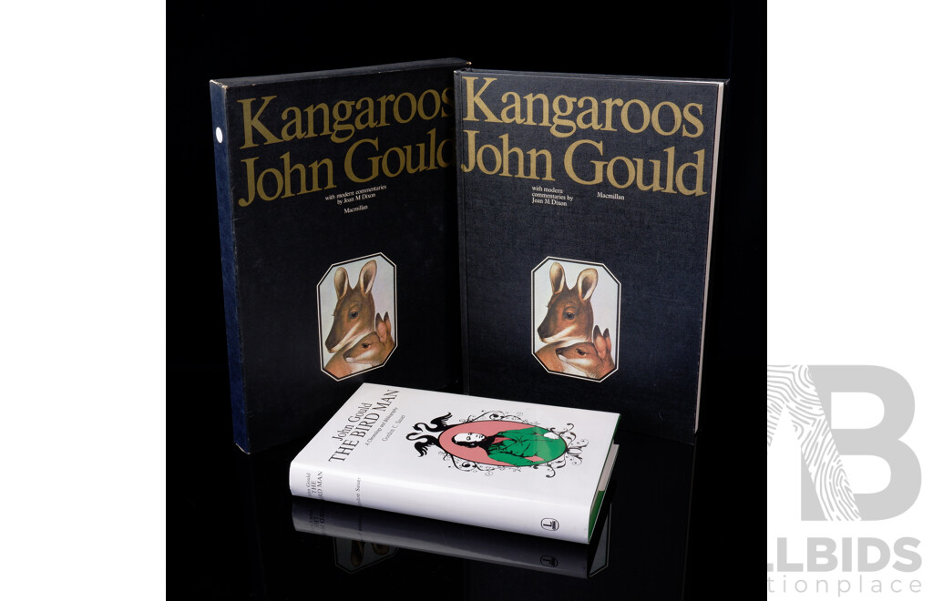 Kangaroos, John Gould, Macmillan, 1973, Hardcover in Slip Case Along with John Gould the Bird Man, Gordon C Sauer, Lansdowne Editions1982, Hardcover with Dust Jacket