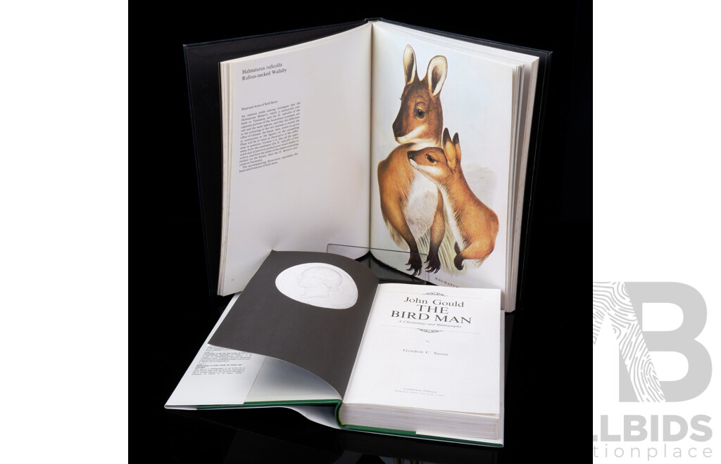 Kangaroos, John Gould, Macmillan, 1973, Hardcover in Slip Case Along with John Gould the Bird Man, Gordon C Sauer, Lansdowne Editions1982, Hardcover with Dust Jacket