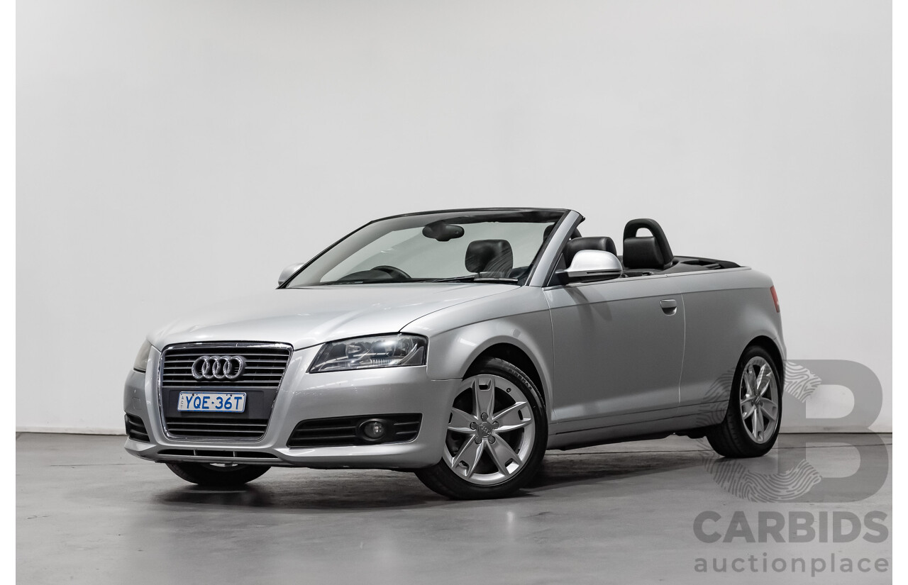 12/2008 Audi A3 2.0 TFSI Ambition 8P 2d Cabriolet Ice Silver Metallic Turbo 2.0L