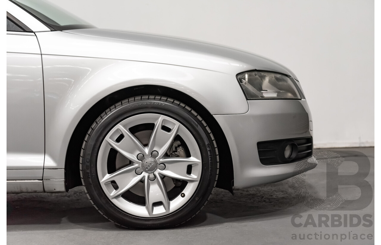12/2008 Audi A3 2.0 TFSI Ambition 8P 2d Cabriolet Ice Silver Metallic Turbo 2.0L