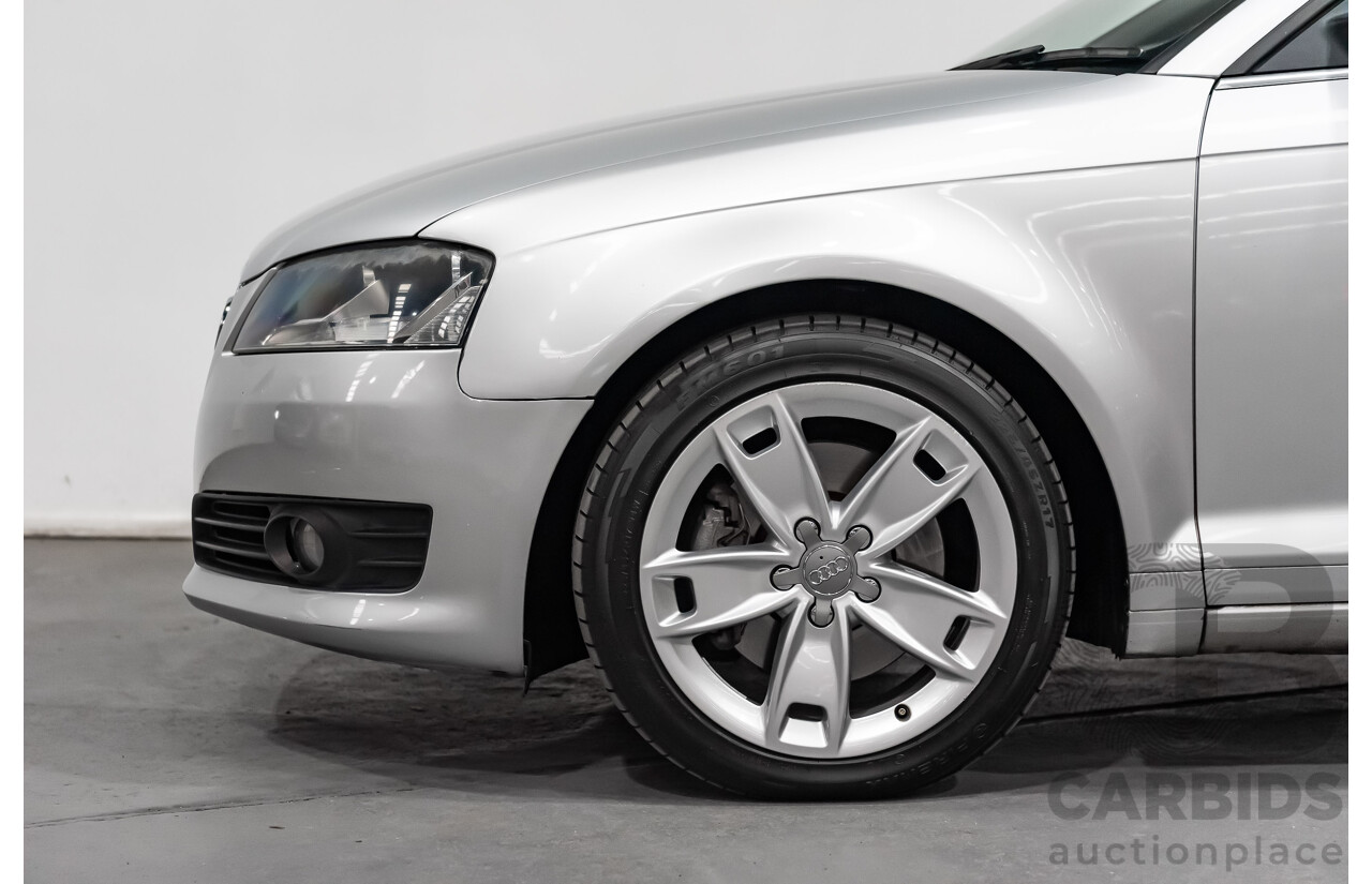 12/2008 Audi A3 2.0 TFSI Ambition 8P 2d Cabriolet Ice Silver Metallic Turbo 2.0L