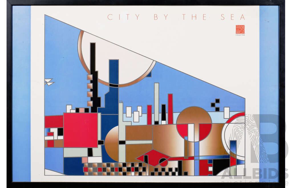 Framed Frank Lloyd Wright Collection Poster, City by the Sea
