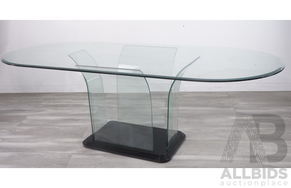 Vintage Sculptural Glass Dining Table by Modernage