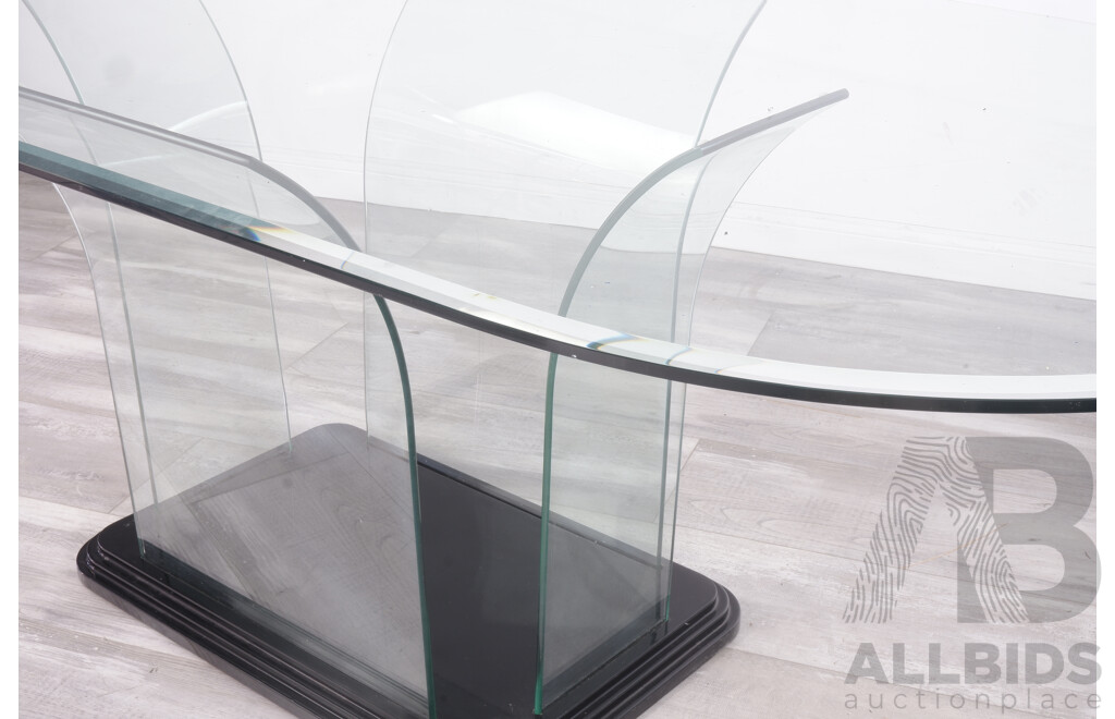 Vintage Sculptural Glass Dining Table by Modernage