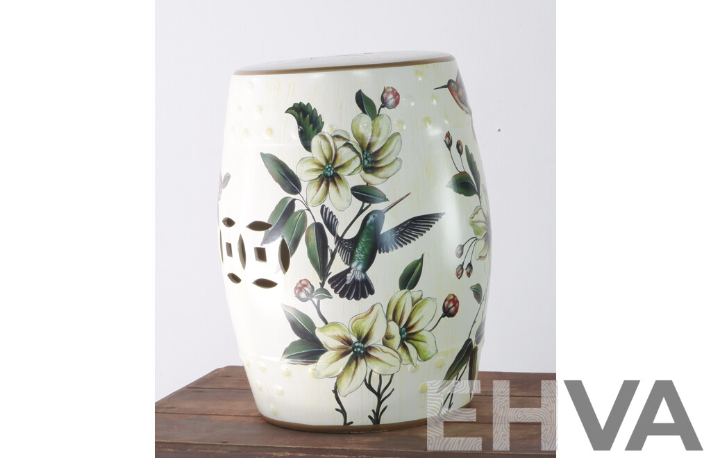 Glazed Chinese Ceramic Drum Stool