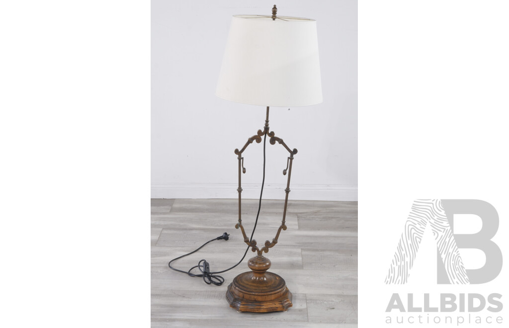 Vintage Metal Bamboo Form Table Lamp