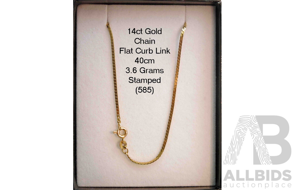 14ct Gold Chain - flat curb links