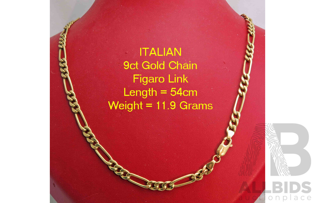 Italian 9ct Yellow Gold Chain