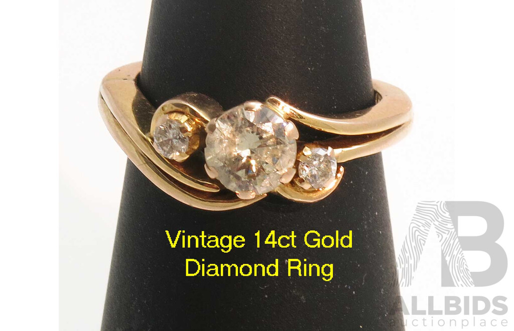 Vintage 14ct Gold Diamond Ring