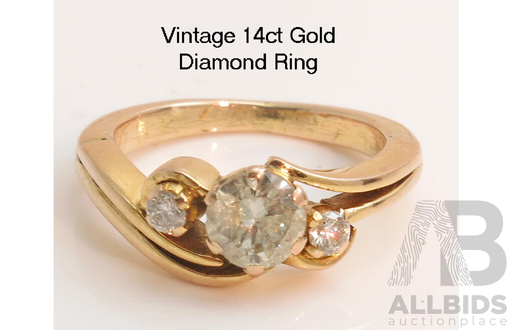 Vintage 14ct Gold Diamond Ring
