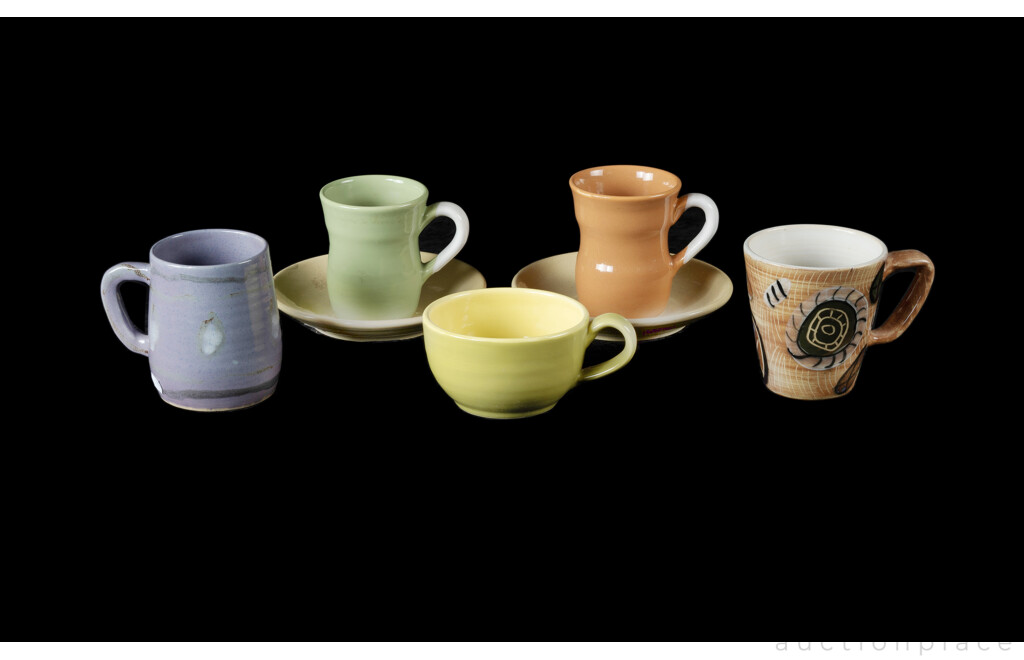 Reg Preston (1917-2000) 4 Various Mugs, Cup, and 2 Saucers