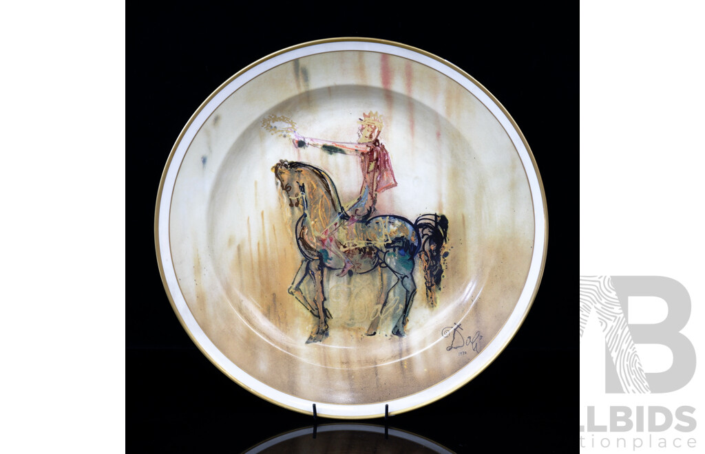 Limited Edition Porcelain Plate After Salavador Dali, Certified by Notaria Oficial De Vigo, Edition 243