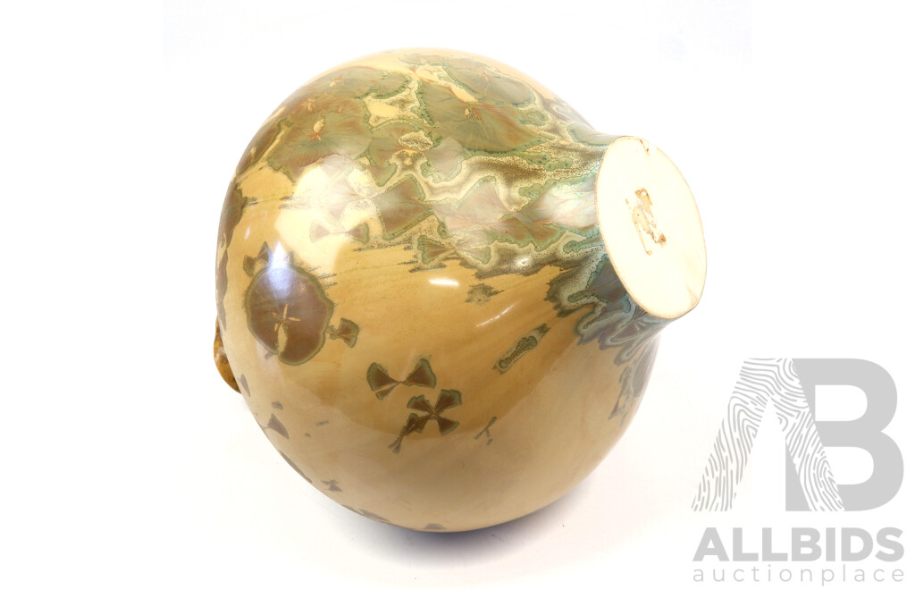 Retro Studio Pottery Vase with Crystaline Glaze