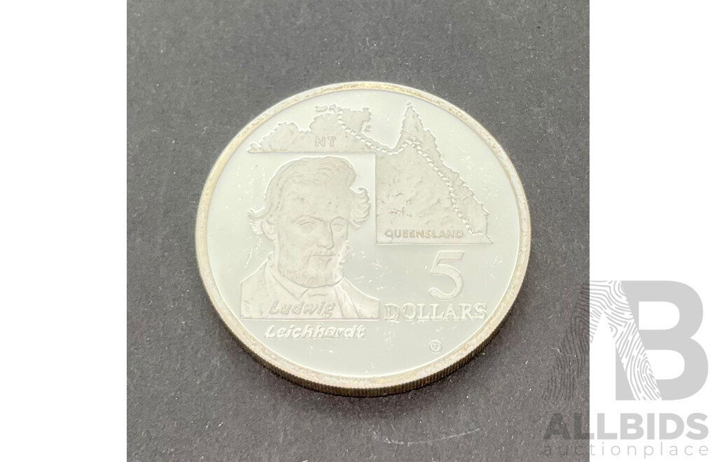 Australian 1994 Five Dollar Silver Coin, Leichhardt .925 Silver