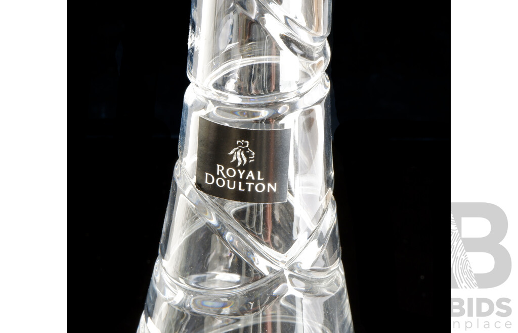 Royal Doulton Crystal Decanter and Stopper in Original Box with Original Label