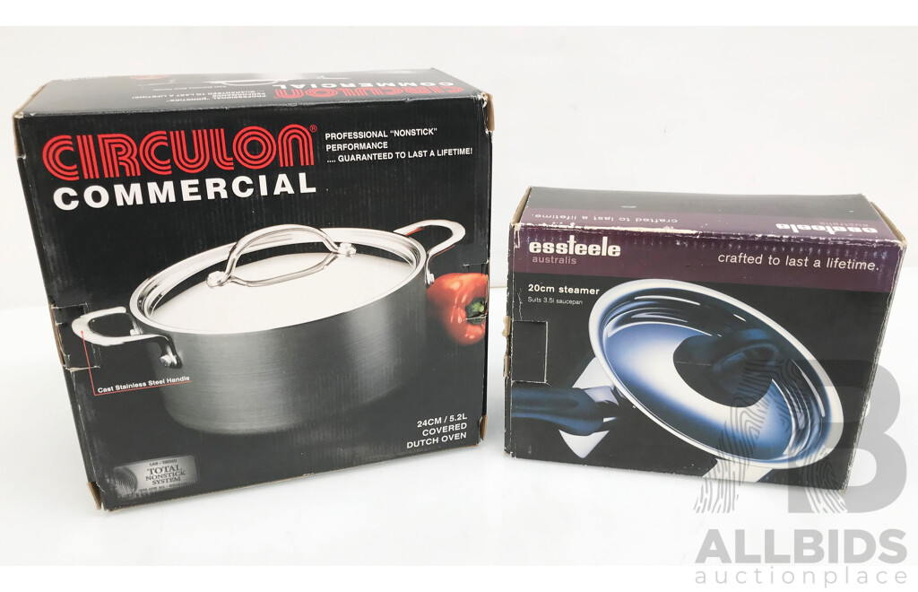 Circulon Covered Dutch Oven and Essteele Steamer - Lot of 2