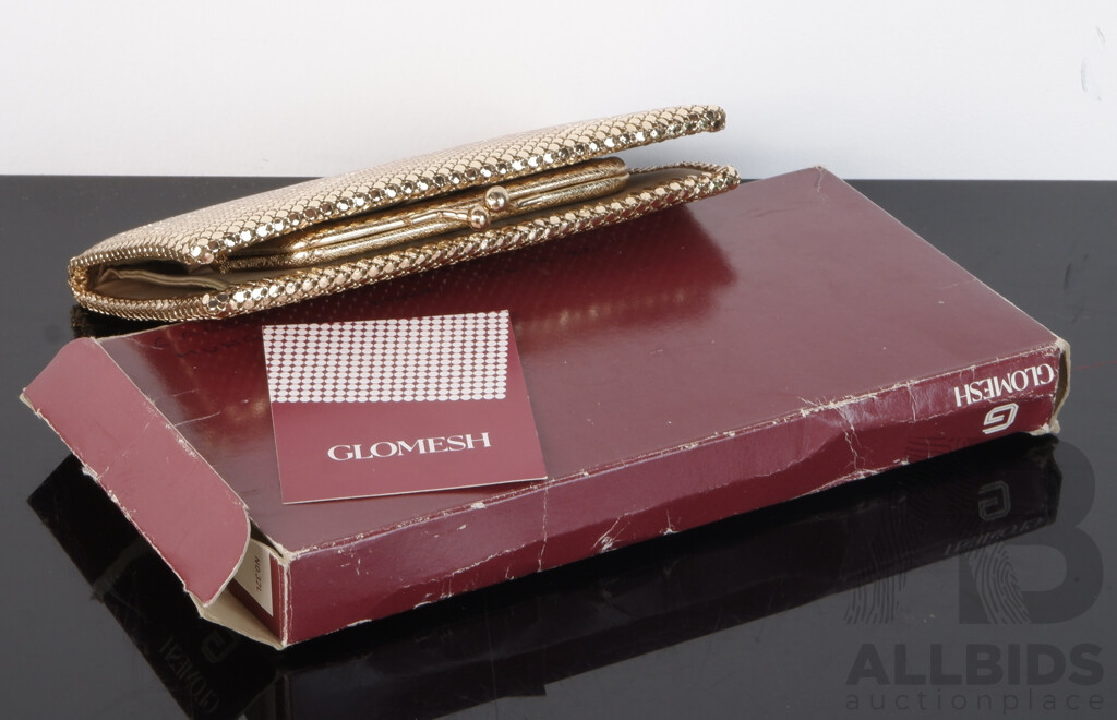 Retro Glomesh Gold Lame Purse in Original Bag and Box