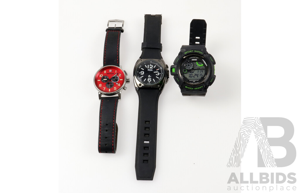 Men's Watches (3) Branded Lonsdale, G-Shock & Wenger