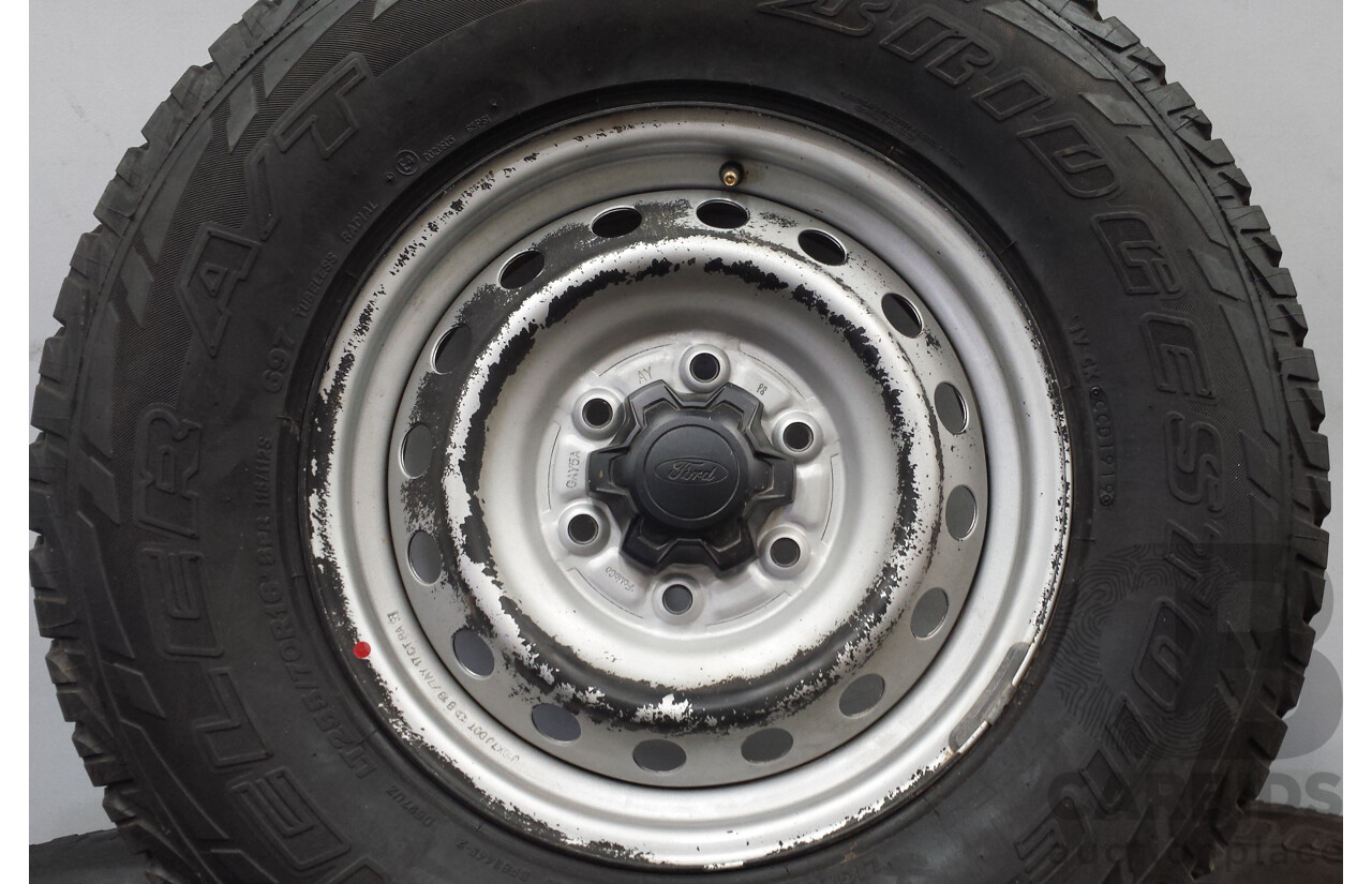 Ford Ranger 16 Inch Six Stud Steel Wheels with Bridgestone Dueler A/T Tyres - Set of Five