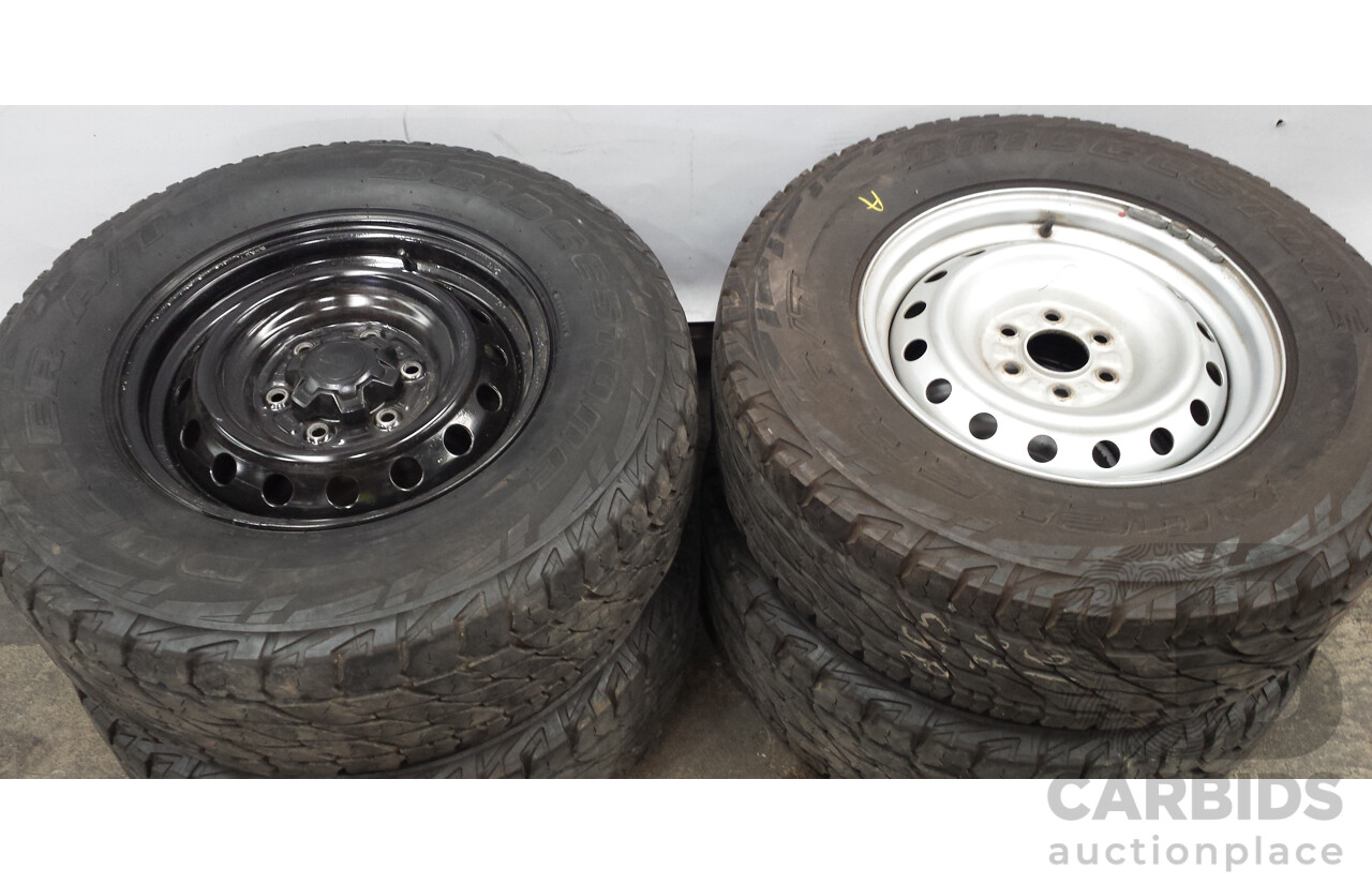 Ford Ranger 16 Inch Six Stud Steel Wheels with Bridgestone Dueler A/T Tyres - Set of Five