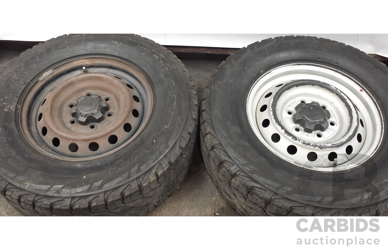 Ford Ranger 16 Inch Six Stud Steel Wheels with Bridgestone Dueler A/T Tyres - Set of Five