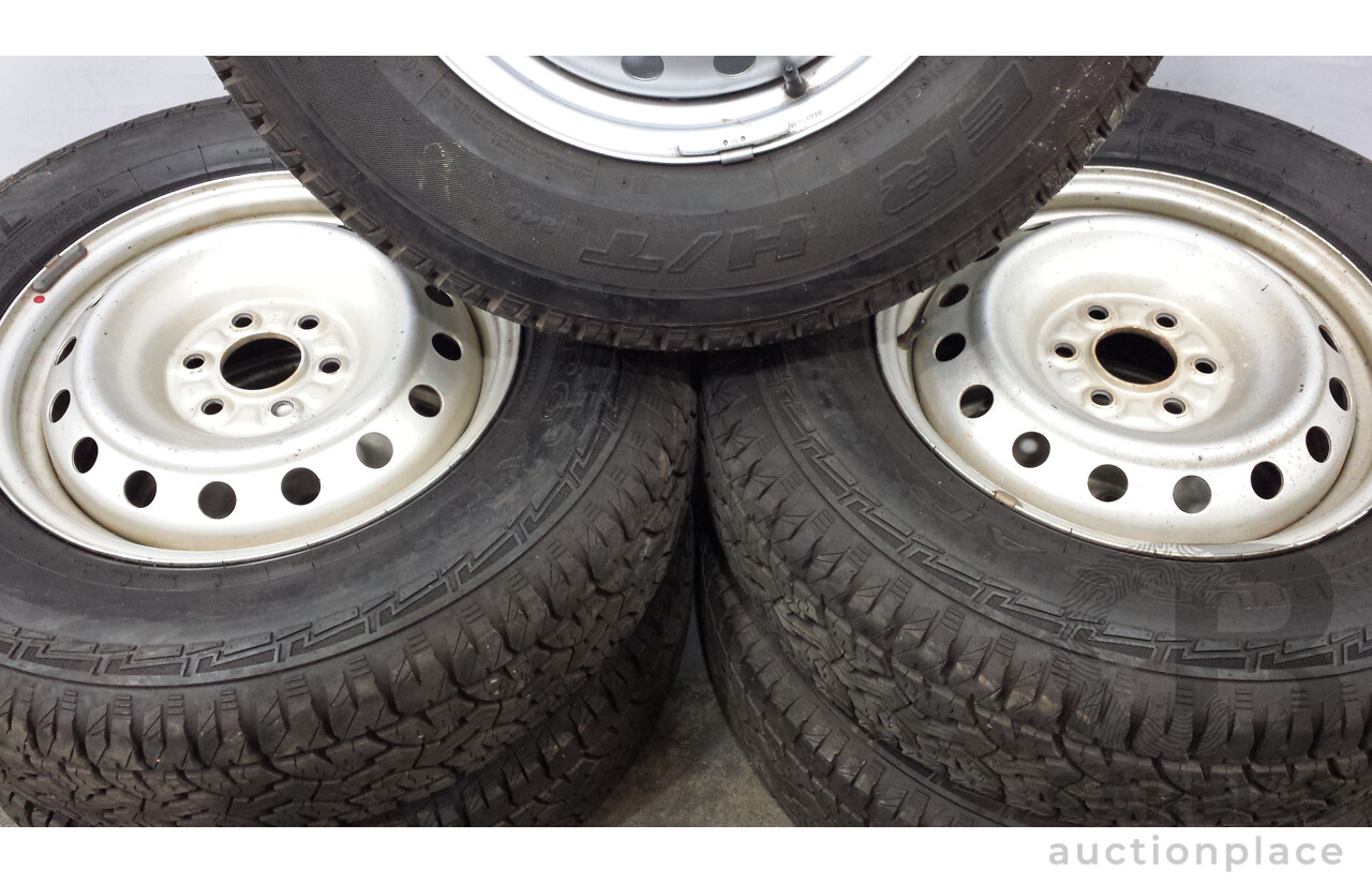 Nissan Navara D23 16 Inch Five Stud Steel Wheels with Adventuro A/T³ Tyres - Set of Five