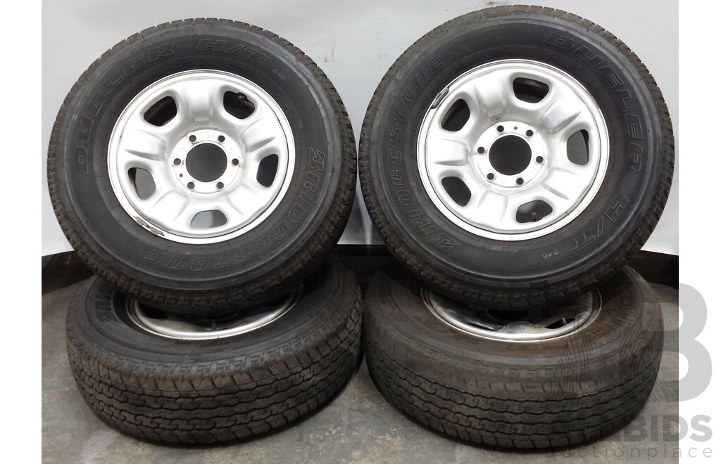 Toyota Hilux 16 Inch Six Stud Alloy Wheels with Bridgestone Dueler H/T  Tyres - Set of Four