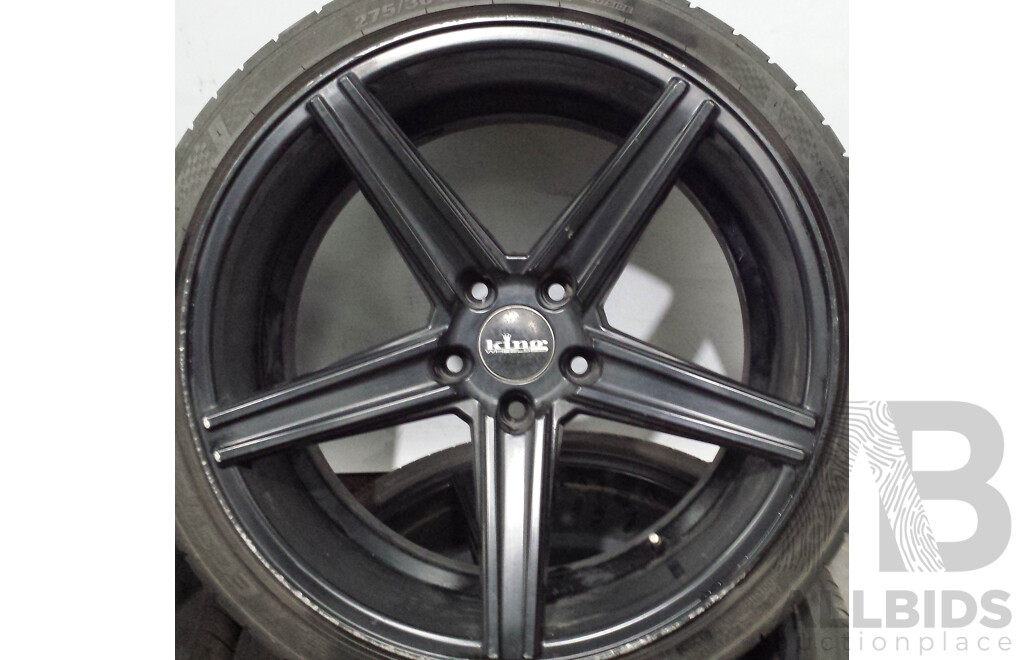 King Wheels 20 Inch Five Stud Alloy Wheels with Diamondback Spotex DH201 Tyres - Set of Four