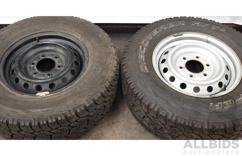 Ford Ranger 16 Inch Six Stud Steel Wheels with Cooper Discovery A/T³ Tyres - Lot of Three