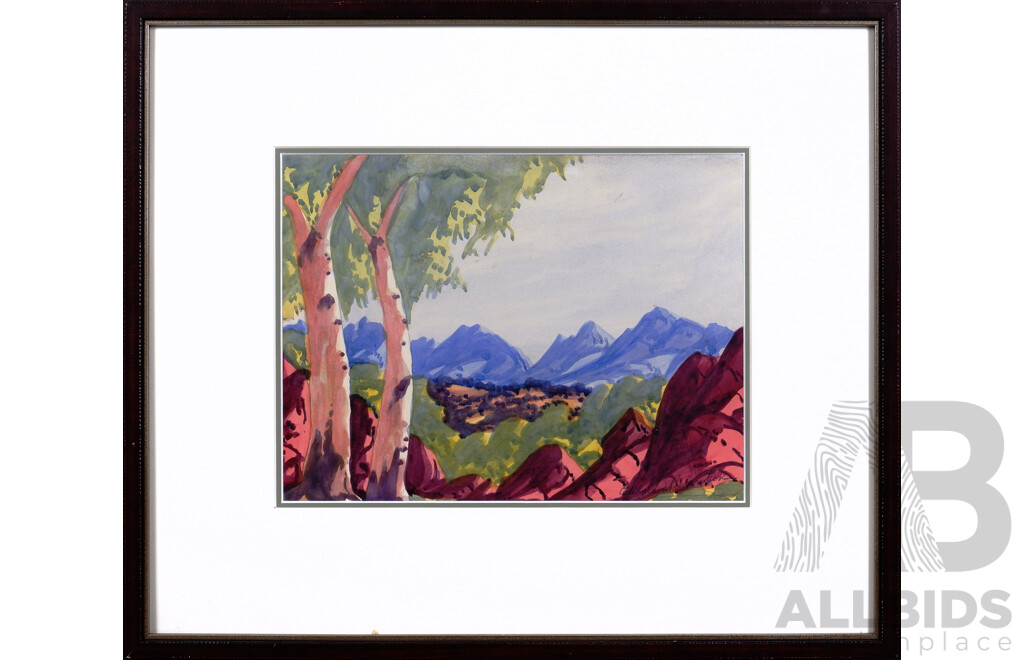 Ewald Namatjira (1930-1984), Central Australian Landscape, Watercolour