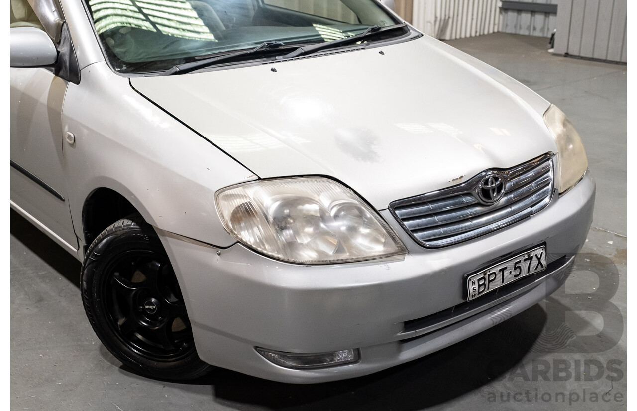 5/2002 Toyota Corolla Ascent ZZE122R 4d Sedan Silver 1.8L