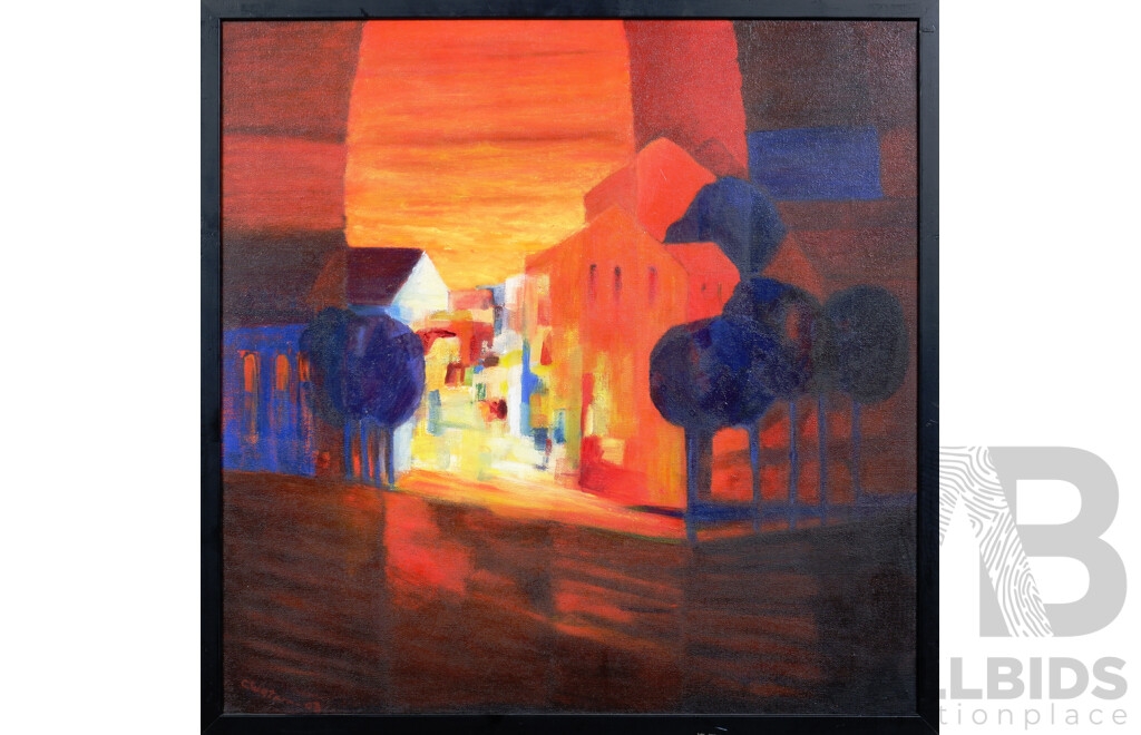 C. Watson, Untitled (View Towards Town with Blue Trees) 2003, Oil on Canvas (2)