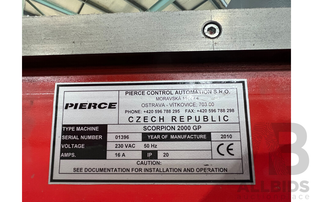 Pierce Control Automation Scorpian 2000GP Plasma Cutter & Kjellberg Finsterwalde Cut Fire 100i