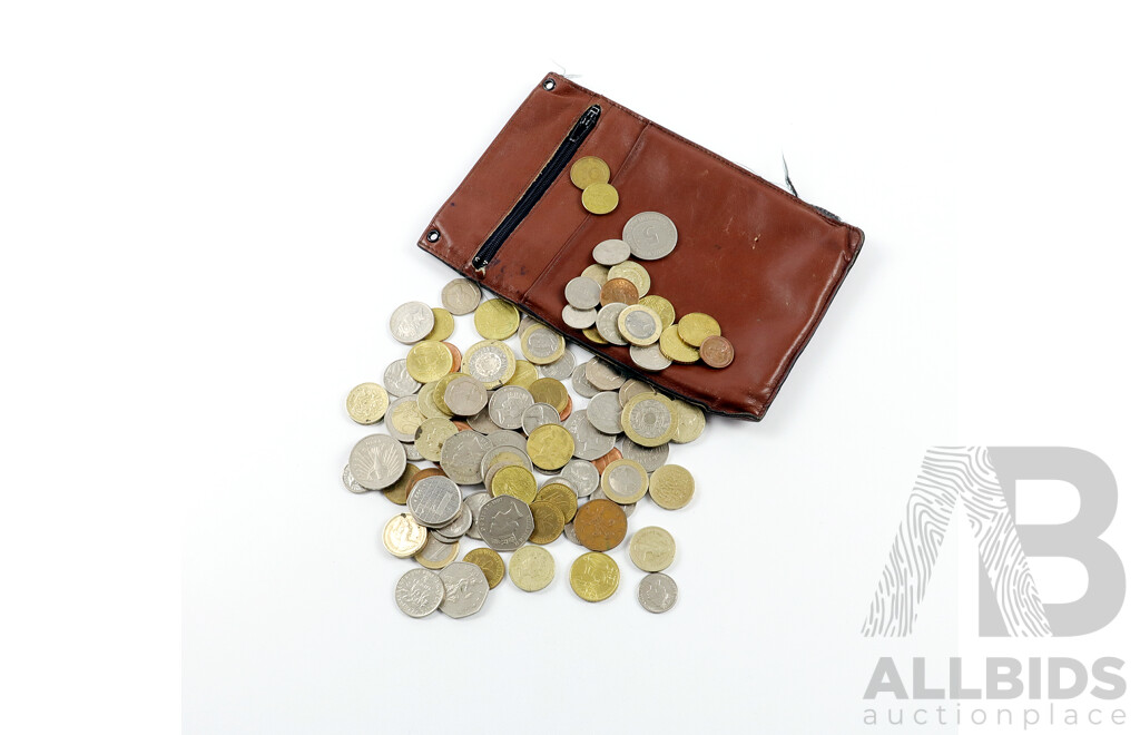 Collection of International Coins Including Euro, UK, Germany, Nederlands and More with Artex Pouch