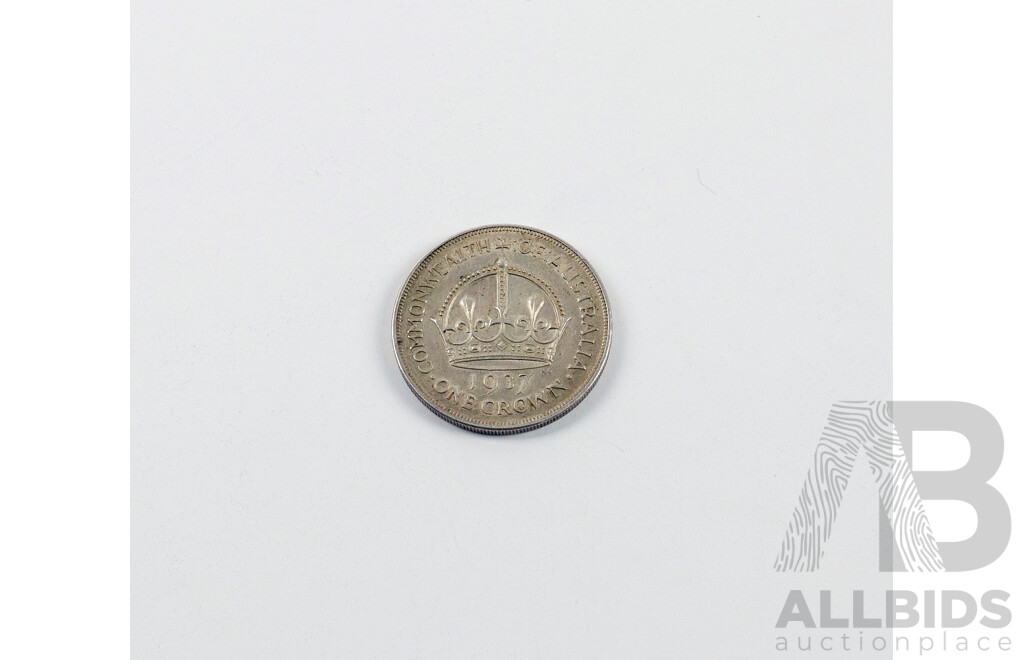 Australian 1937 One Crown Coin .925 Silver