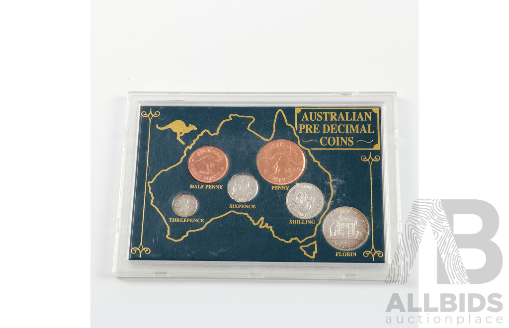 Australian Predecimal Coin Set, Varying Years