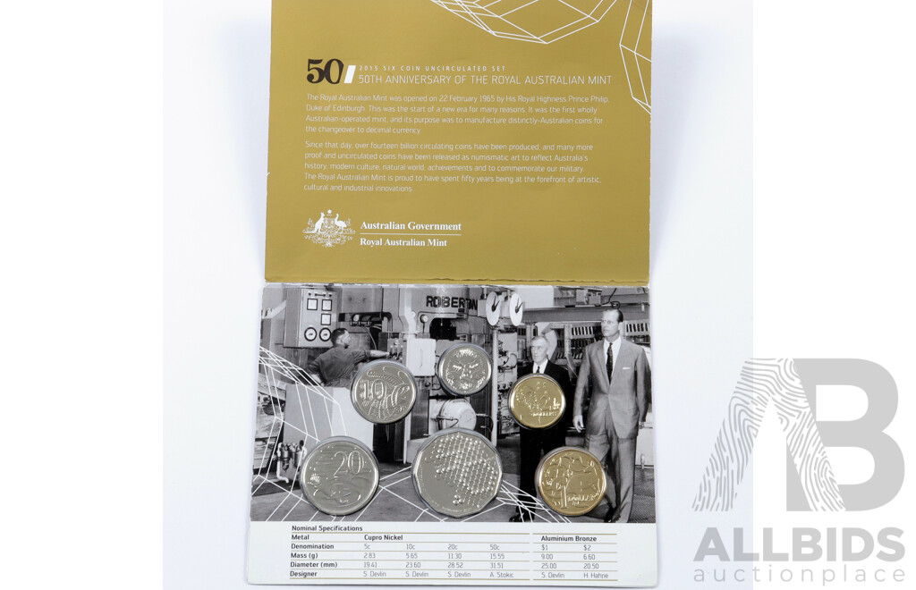 Australian RAM 2015 Coin Set - 50th Anniversary of the Royal Australian Mint