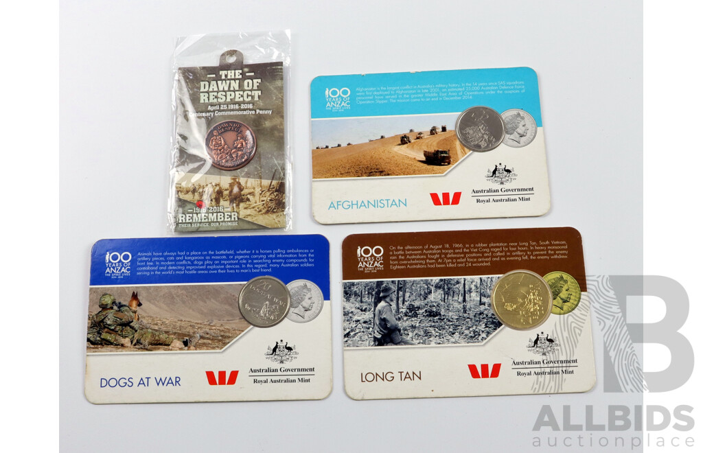 Australian RAM 2018 Carded 20 and 25 Cent Coins with 2016 Commemorative Penny