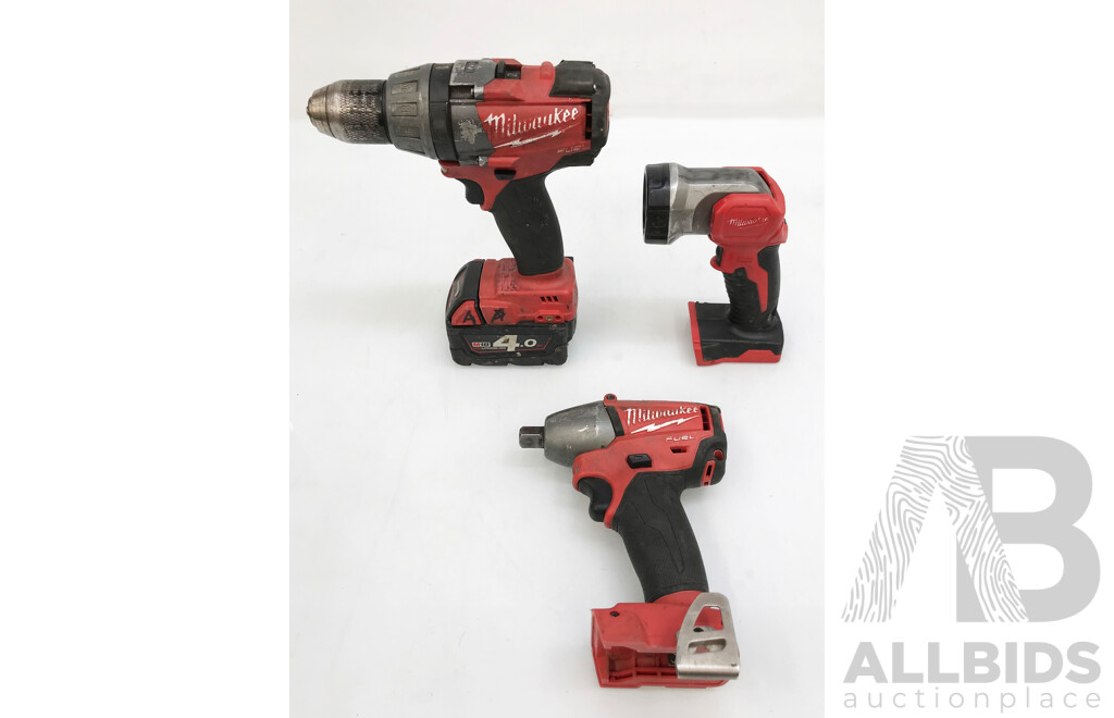 MILWAUKEE Assorted Lot of Cordless Tools