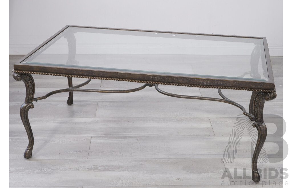 Metal Frames Glass Top Coffee Table