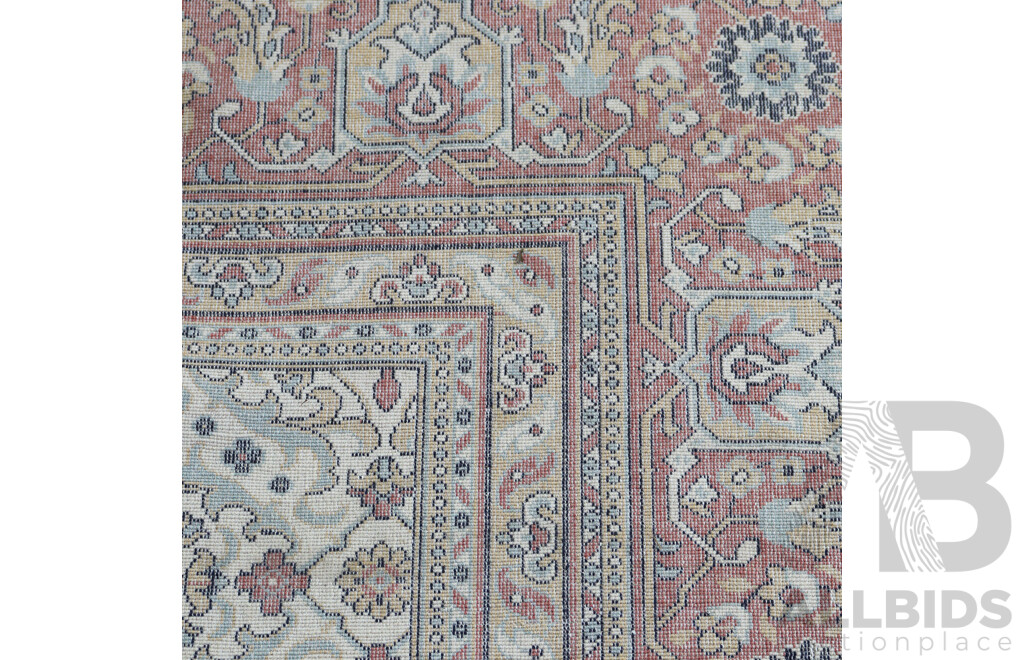 Very Large Machine Made Pure Wool Feraghan Persian Style Main Carpet with Kufic Border