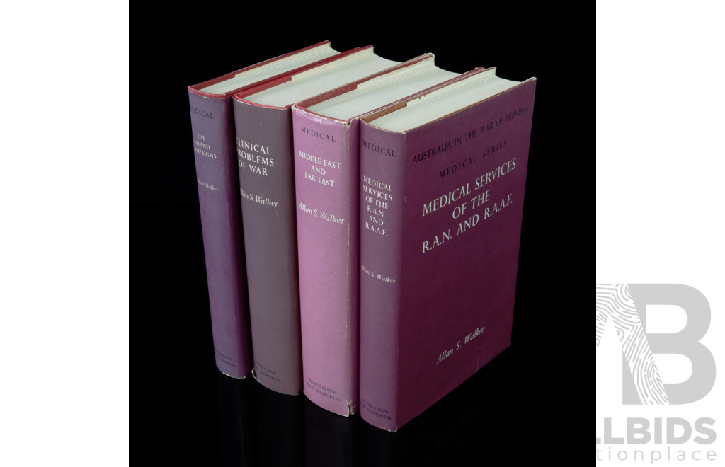 Four Volume Set, Australia in the War of 1939 to 1945, Series Five, Medical,  Allan S Walker, Canberra War Memorial, Hardcovers with Dust Jackets