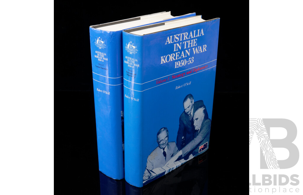 FIrst Edition Two Volume Set, Australia in the Korean War 1950 to 1953, Robert O'Neil, Canberra War Memorial, 1981,Hardcovers with Dust Jackets