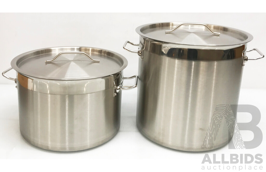 Large Steel Cooking Pots - Lot of 6