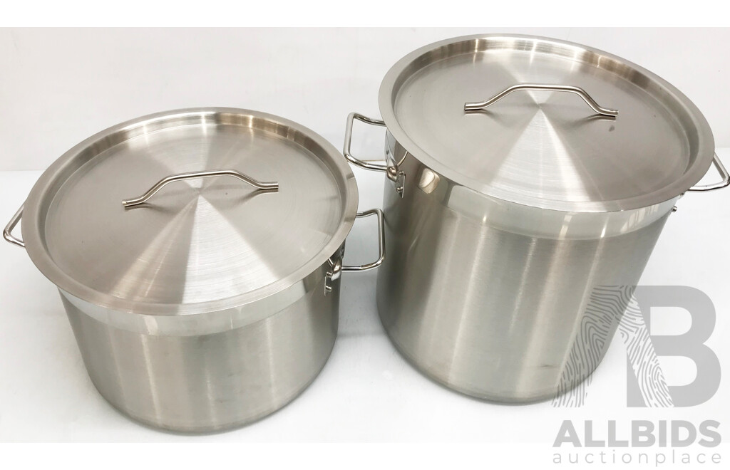 Large Steel Cooking Pots - Lot of 6