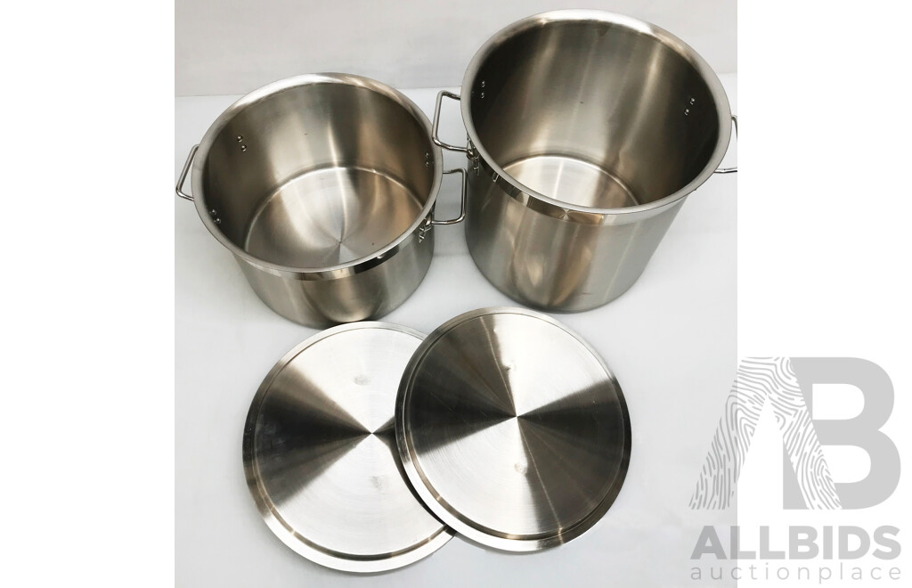 Large Steel Cooking Pots - Lot of 6