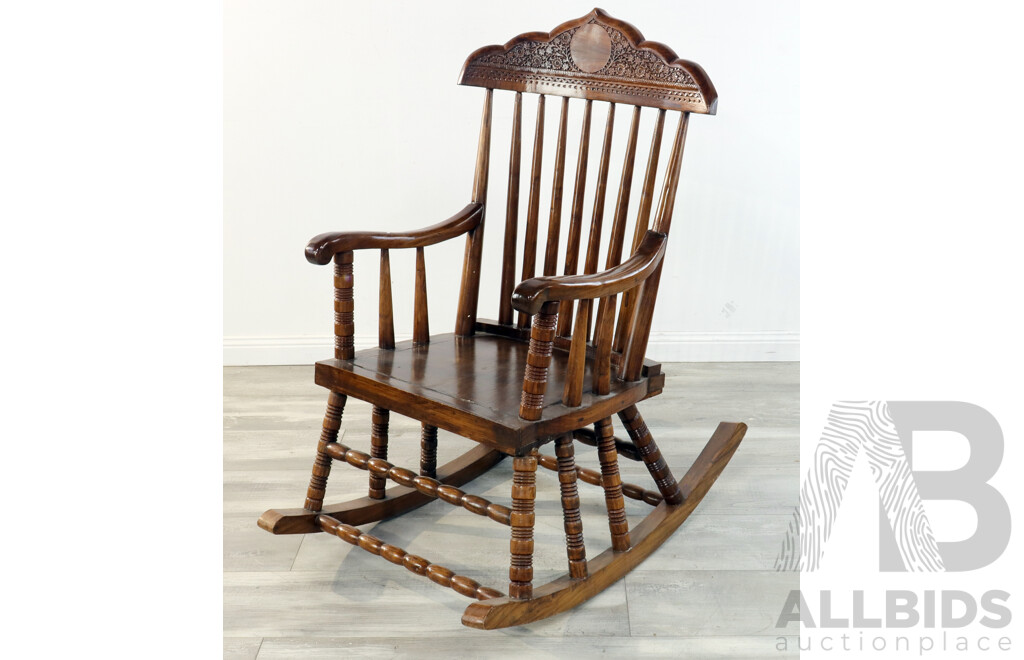 Indian Carved Rocking Chair