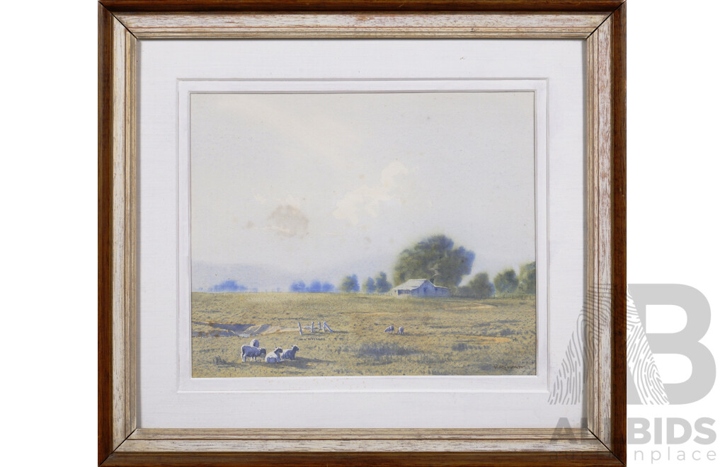 Victor Watt (1886-1970), Untitled (Pastoral Scene with Farmhouse), Watercolour